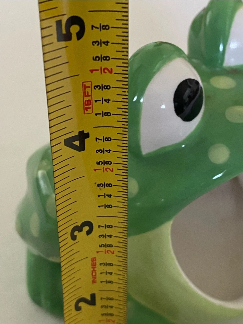 Vintage Green Spotted Polka Dot Wide Mouth Frog Ceramic Kitchen Sponge Holder